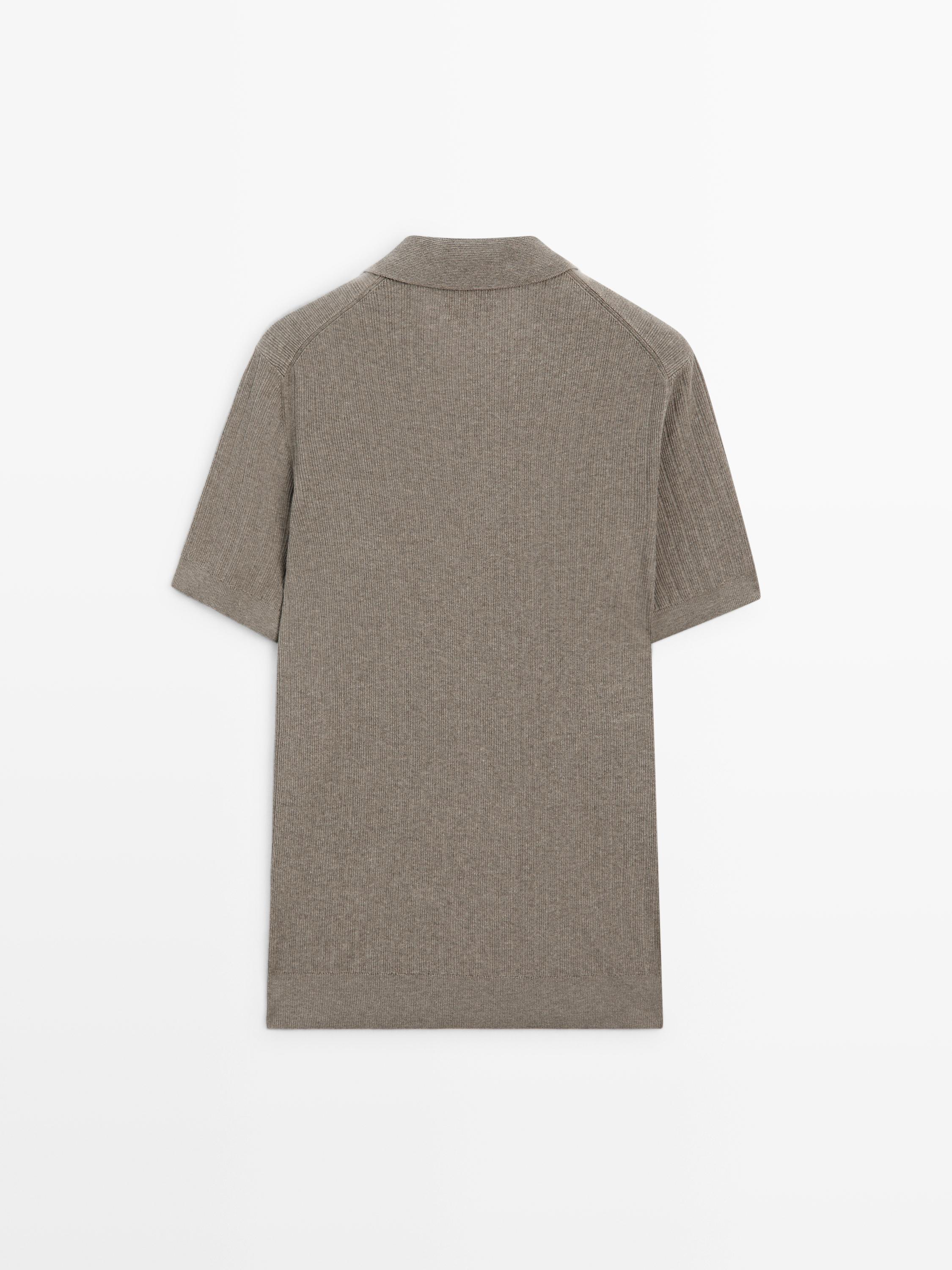Polo en maille côtelée coton